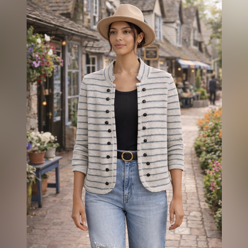 Free People Striped Cardigan - All Wool lightweight - Picture 9 of 9